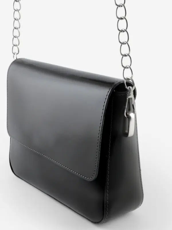 Ручка для сумки, с цепочками и карабинами, 120&times;1.8 см, чёрная