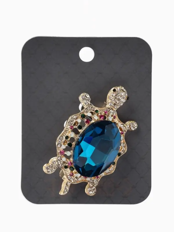 Брошь &laquo;Черепаха&raquo; морская, цветная в золоте