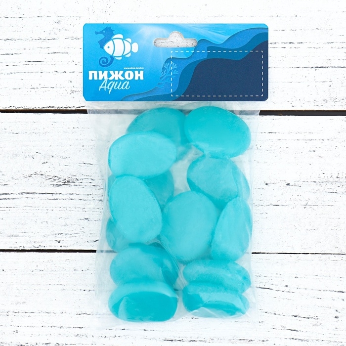 Декоративные камни для аквариума, светящиеся, 45 мм, 200 г, бирюзовые Декоративные камни для аквариума, светящиеся, 45 мм, 200 г, бирюзовые