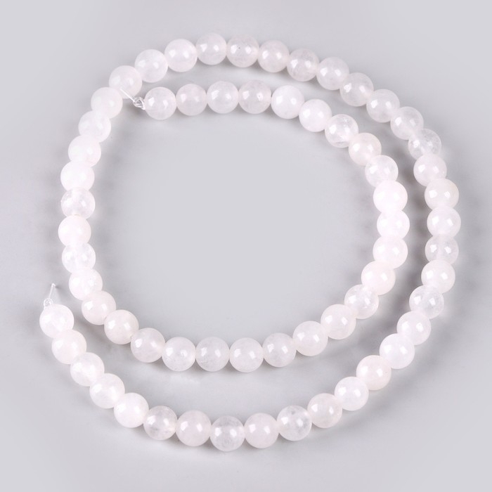 Бусины из натурального камня «Белый кварц» набор 58 шт., размер 1 шт. — 6 мм Бусины из натурального камня «Белый кварц» набор 58 шт., размер 1 шт. — 6 мм