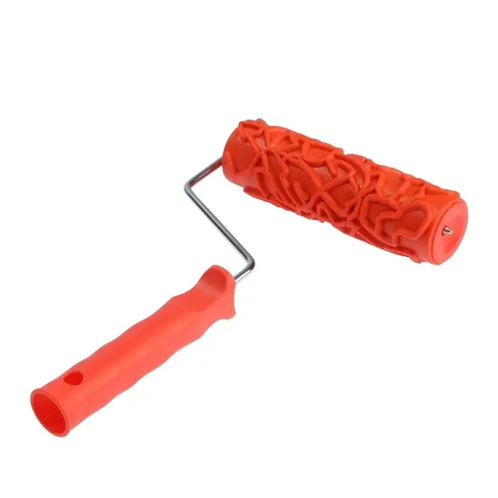 Валик декоративный ТУНДРА, резиновый, &laquo;кракелюр&raquo;, рукоятка d=6 мм, 180 мм