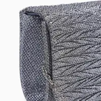 Сумка-клатч вечерняя на магните, на серебристой цепочке, светло-серая