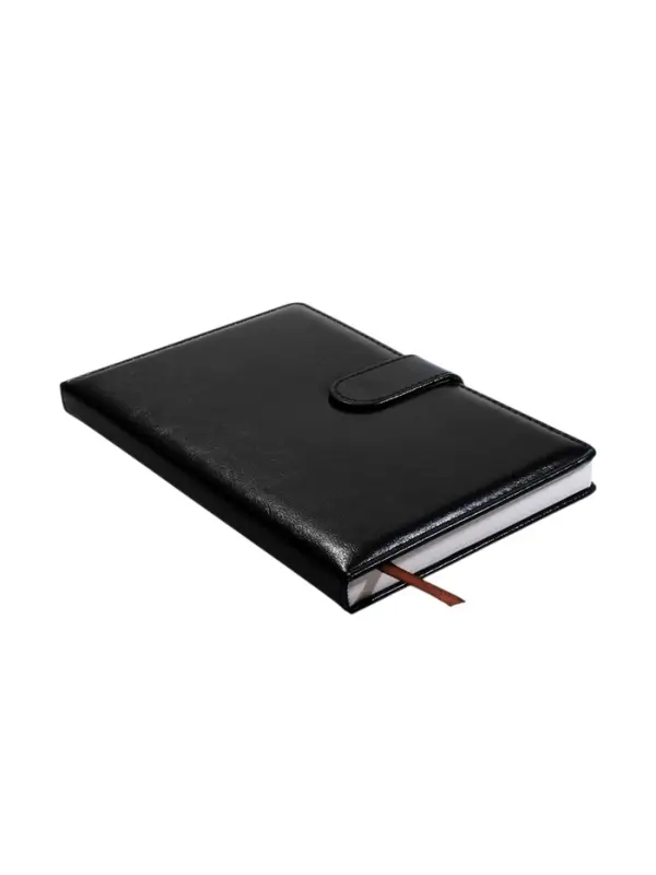 Ежедневник недатированный формат А5, с хлястиком, 112л, линия, пвх, Классика Черный Ежедневник недатированный формат А5, с хлястиком, 112л, линия, пвх, Классика Черный