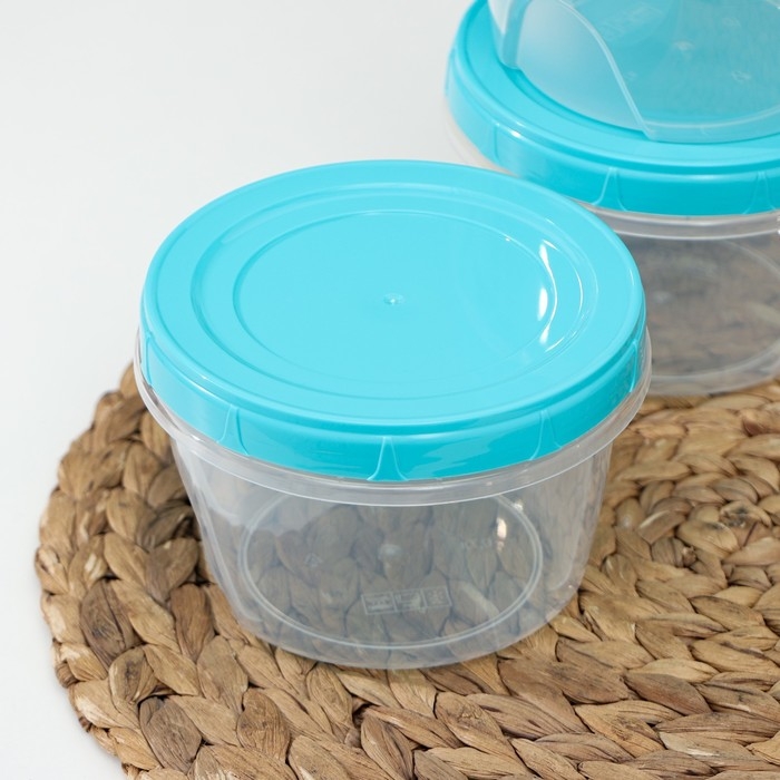 Набор банок для хранения продуктов с крышкой «Фиджи», 3 шт, 0,7 л, цвет крышки МИКС Набор банок для хранения продуктов с крышкой «Фиджи», 3 шт, 0,7 л, цвет крышки МИКС