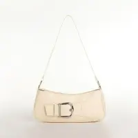 Сумка женская багет на молнии, 26&times;5&times;10.5 см, молочная