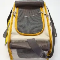 Сумка-переноска с органайзером и окном, 45&times;26&times;29 см, серо-жёлтая