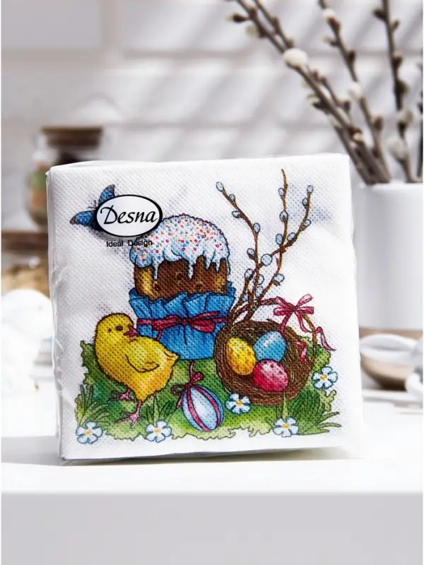 Салфетки бумажные &laquo;Пасха&raquo;, 1 слой, 24&times;24 см, 40 шт