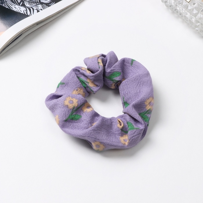 Резинка для волос Резинка для волос "Орбита" цветы лето, 10 см, жёлто-сиреневый