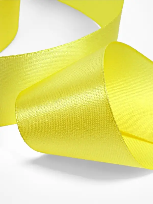 Лента атласная, 40 мм, 23&plusmn;1 м, жёлтая