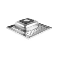 Мойка кухонная ZEIN, накладная, левая, 0.4 мм, 60*60*16 см, 3 1/2&rsquo;&rsquo;, с сифоном