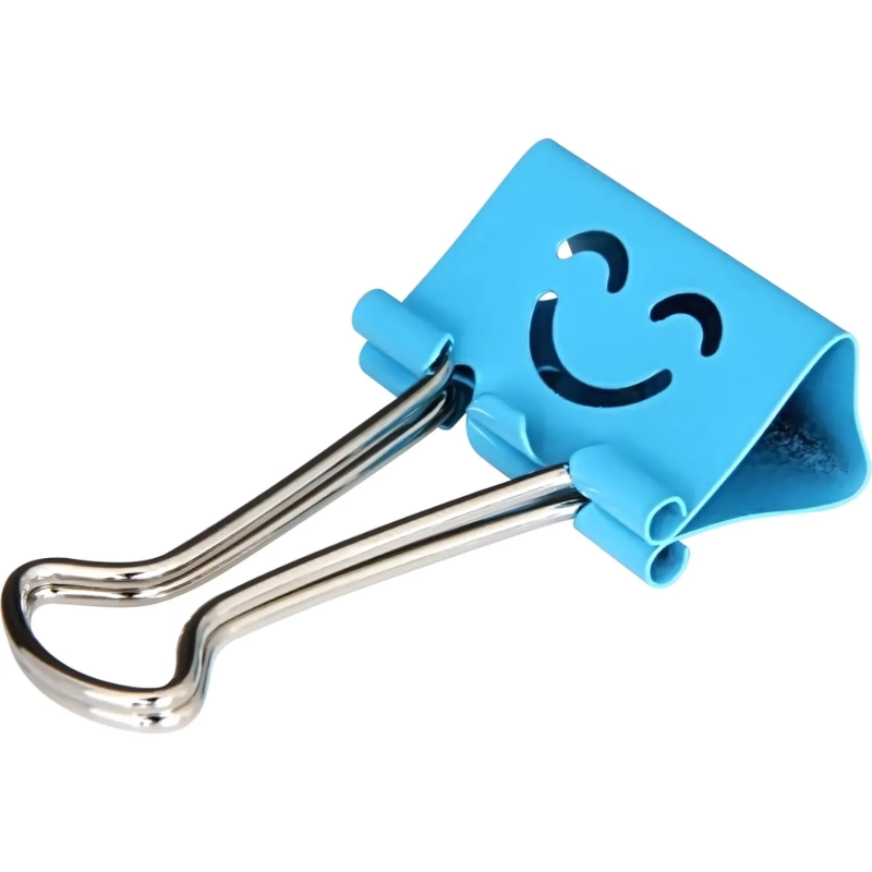 Зажимы для бумаг Deli 8487 Смайлы, 19мм, 40шт/уп в пласт. тубе, в асс