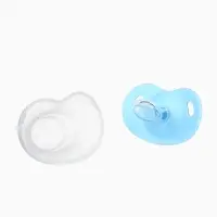 Соска-пустышка ортодонтическая, силикон, от 6 мес., с колпачком, голубая, МИКС