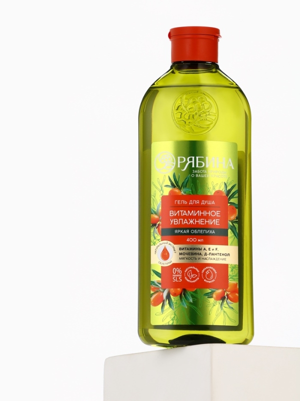 Гель для душа, витаминное увлажнение, аромат облепихи, 400 мл, Рябина Гель для душа, витаминное увлажнение, аромат облепихи, 400 мл, Рябина