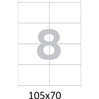 Этикетки самоклеящиеся кауч.к 105х70 8шт/л А4(100л/уп)