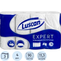 Полотенца бумажные Luscan Expert 3сл с тиснением и перф 4шт/уп