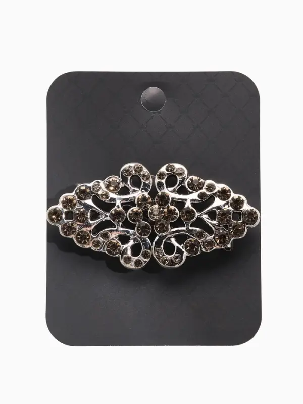 Зажим для кардигана Зажим для кардигана "Ажур", бутоны, цвет светло-серый в черненом серебре