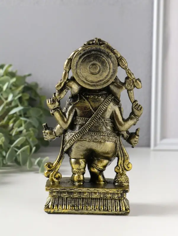 Сувенир полистоун "Ганеша в украшениях" бронза 5,5х10,5х17,5 см