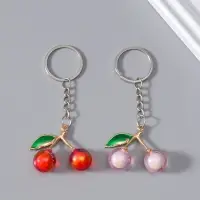 Брелок пластик "Вишенки с листьями" МИКС 4х4х1,5 см