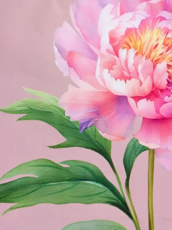 Пакет подарочный "Букет пионов" ламинированный 18 х 22,3 х 10 см