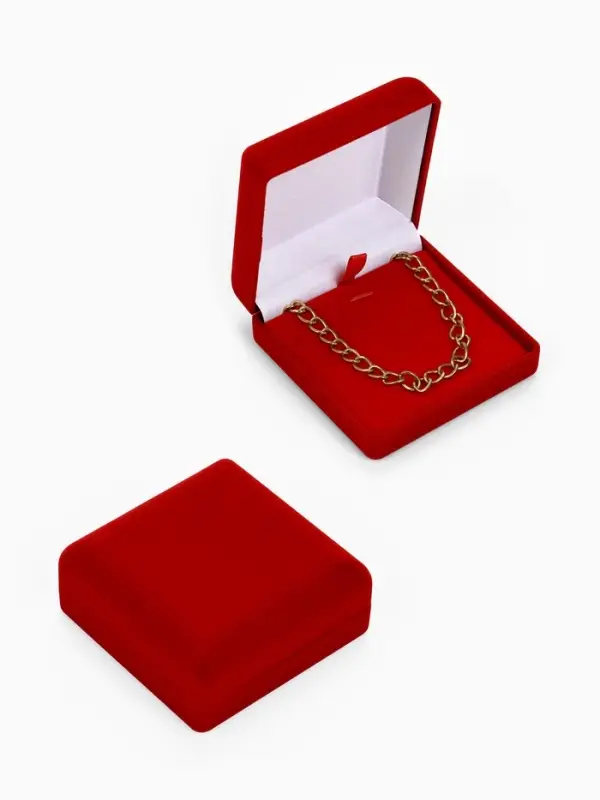 Футляр под набор украшений &laquo;Классика&raquo;, бархатный, 9&times;9 см, красный