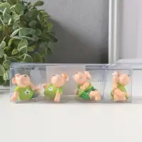 Сувенир полистоун "Барашки в нарядах с ромашками" набор 4 шт 2х4,5х3 см