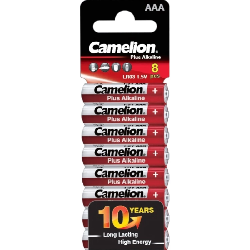 Батарейка Camelion Plus Alkaline 8шт/бл (LR03-SP8, 1.5В) (14861)