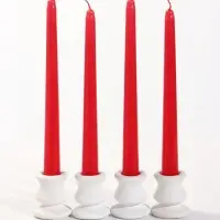 Свечи античные, набор 4 шт., 2.2&times;24 см, 8 ч, 50 г, красные