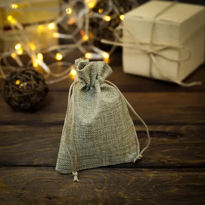 Мешочек подарочный из холщи, бежевый, 10×14 см Мешочек подарочный из холщи, бежевый, 10×14 см