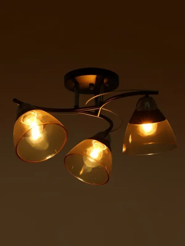 Люстра потолочная BayerLux &laquo;Ирида&raquo;, 3хЕ27, 40 Вт, черно-хромовый, 44&times;44&times;24 см