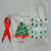 Коробка подарочная, складная из PVC &laquo;Новогодняя елочка&raquo;, 12&times;15&times;12 см