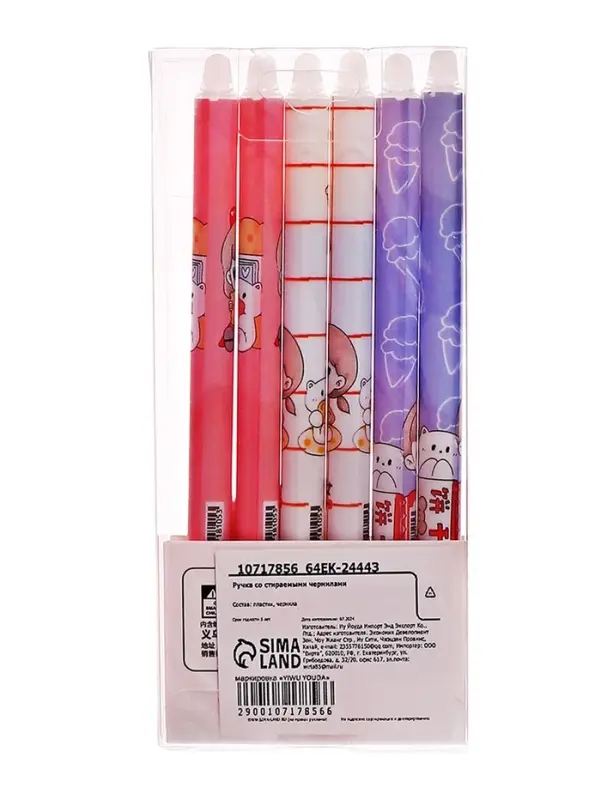 Ручка гелевая автомат СТИРАЕМЫЕ ЧЕРНИЛА, 0,5 мм, стержень синий, Милашка МИКС Ручка гелевая автомат СТИРАЕМЫЕ ЧЕРНИЛА, 0,5 мм, стержень синий, Милашка МИКС