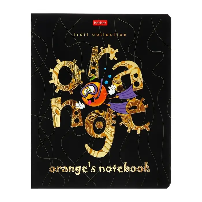 Тетрадь 48 листов клетка "Золотой апельсинчик", обложка мелованный картон, матовый лак, 3D фольга, 3D лак, блок 65 г/м2, 5В МИКС