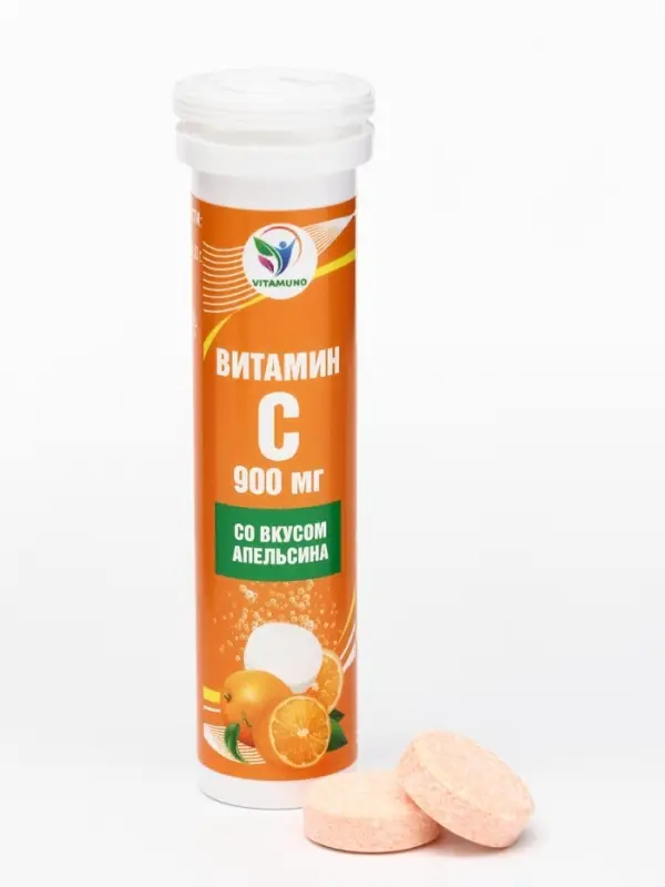 Напиток Витамин С со вкусом апельсина Vitamuno, 10 шипучих таблеток
