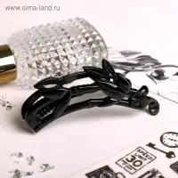 Банан для волос "Классика" листочки, 10,5 см, чёрный