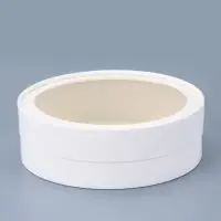 Коробка подарочная круглая с окном, завальцованная, белая, 18&times;6 см