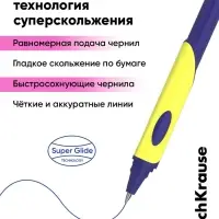 Набор ручек шариковых ErichKrause ErgoLine Grip Neon, SuperGlide, 2 штуки, уз 0.5 мм, син
