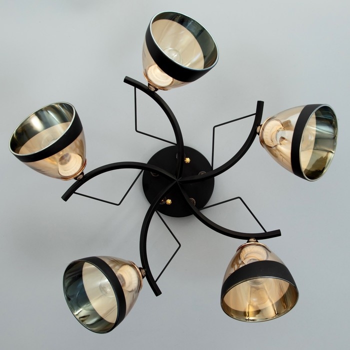 Люстра Люстра "Аделла" 5хЕ27 40Вт чёрно-золотой 65х65х26 см BayerLux