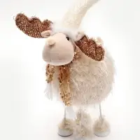 Игрушка новогодняя &laquo;Лосик в бежевой шубке-травке&raquo;, 22&times;18&times;42 см