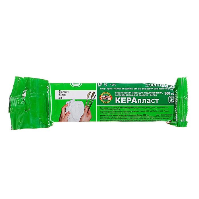 Масса для лепки Koh-I-Noor KERAPlast 131708, 300 г, самозатвердевающая, полимерная, белая Масса для лепки Koh-I-Noor KERAPlast 131708, 300 г, самозатвердевающая, полимерная, белая