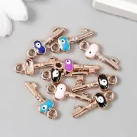 Декор для творчества пластик под металл "Ключик яркая середина" МИКС набор 10 шт 2,3х0,9 см   781244