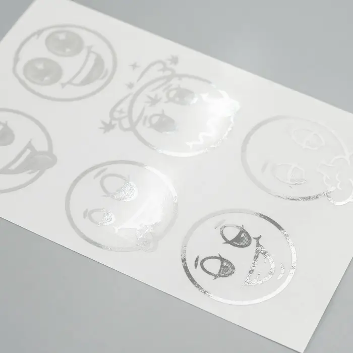 Наклейки (стикеры) "Смайлы" 10х15 см, цвет серебро, 5-326