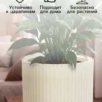Кашпо для цветов &laquo;Рамона&raquo;, 7.8 л, d=28 см, h=25.5 см, со вставкой, пластиковое, белое