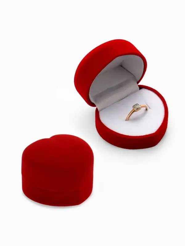 Футляр бархатный под кольцо, серьги &laquo;Сердце малое&raquo;, 5&times;4.2&times;3.6 см, бордовый