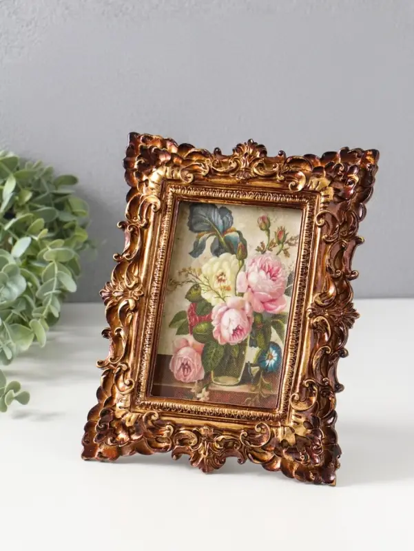 Фоторамка полистоун 9х13 см "Княгиня" золото 1,8х18х23 см