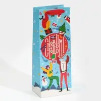 Пакет под бутылку &laquo;Новогодняя суета&raquo;, 13 х 36 х 10 см