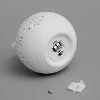 Ёлочный шар &laquo;Снежинки&raquo;, 9&times;9&times;9.8 см, 1 LED, керамика, от батареек LR44&times;2, свечение тёплое белое