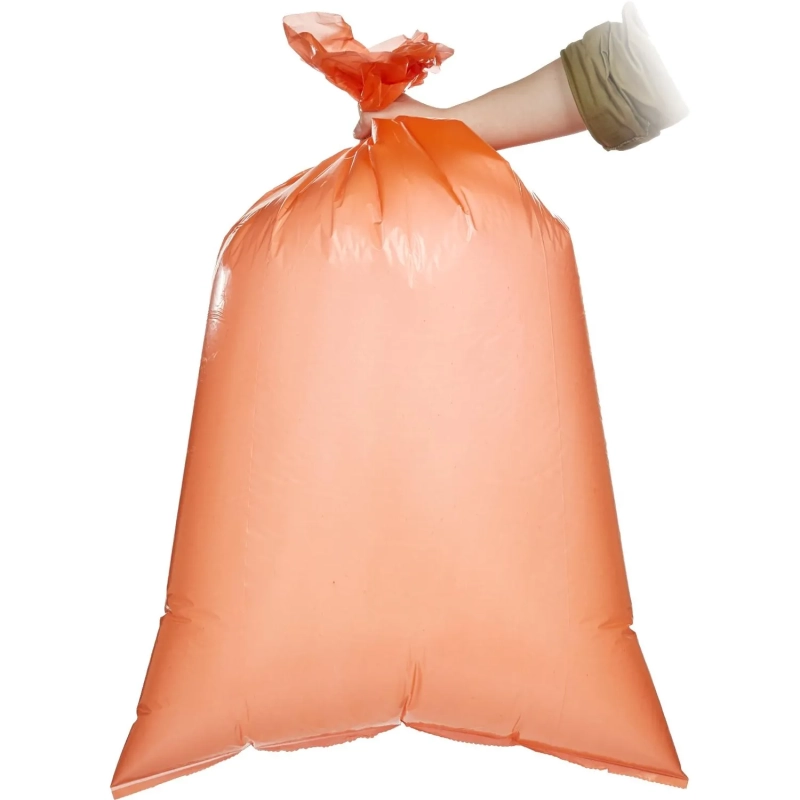 Мешки для мусора ПВД 120л 35мкм 10шт/рул оранжевый 70х110см, Премиум