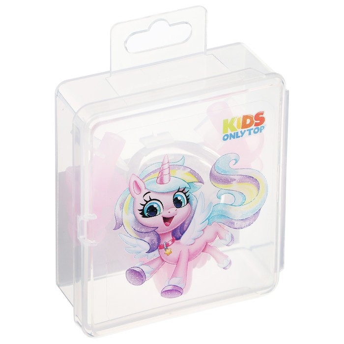 Набор для плавания ONLYTOP «Единорог»: зажим для носа, беруши, цвет розовый Набор для плавания ONLYTOP «Единорог»: зажим для носа, беруши, цвет розовый