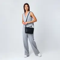 Сумка женская кросс-боди на молнии, 25&times;8&times;19 см, чёрная