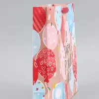 Пакет подарочный ламинированный, упаковка, &laquo;С днём рождения&raquo;, M 25.5&times;30&times;9 см